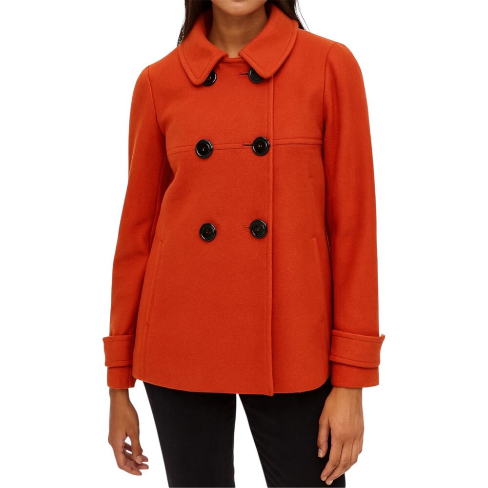 Pendleton 100% Merino Wool Peacoat Double Breasted Collar Pockets Red Medium